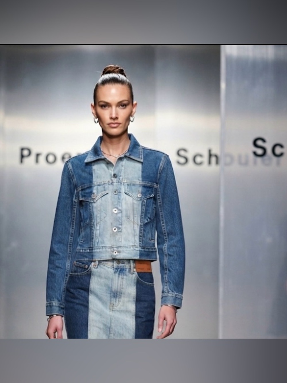 New Proenza Schouler luxury designer denim Jean jacket sz S